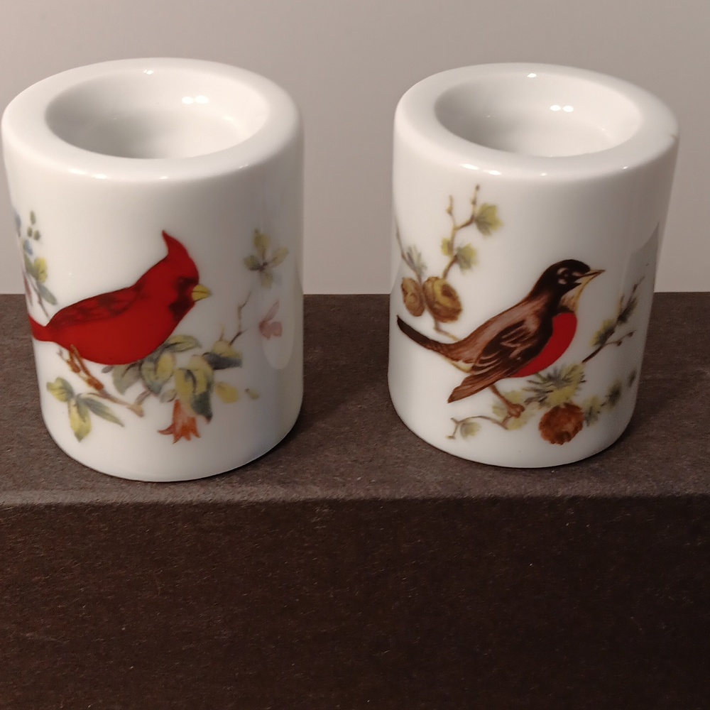 Vintage Porcelain Candle holders By Funny Design.